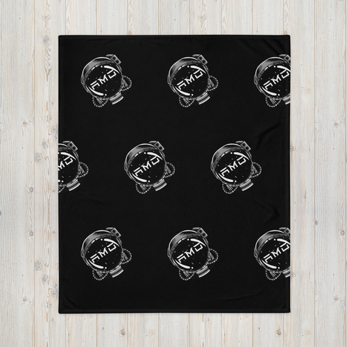 Deep Space AMO - Black Throw Blanket