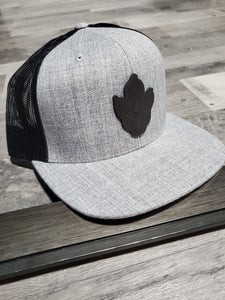 Flat Trucker Midnight Leather Logo