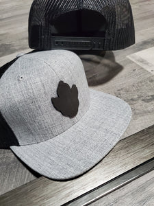 Flat Trucker Midnight Leather Logo