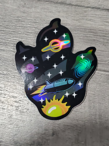 M87 Black Hole Paw Holographic Sticker