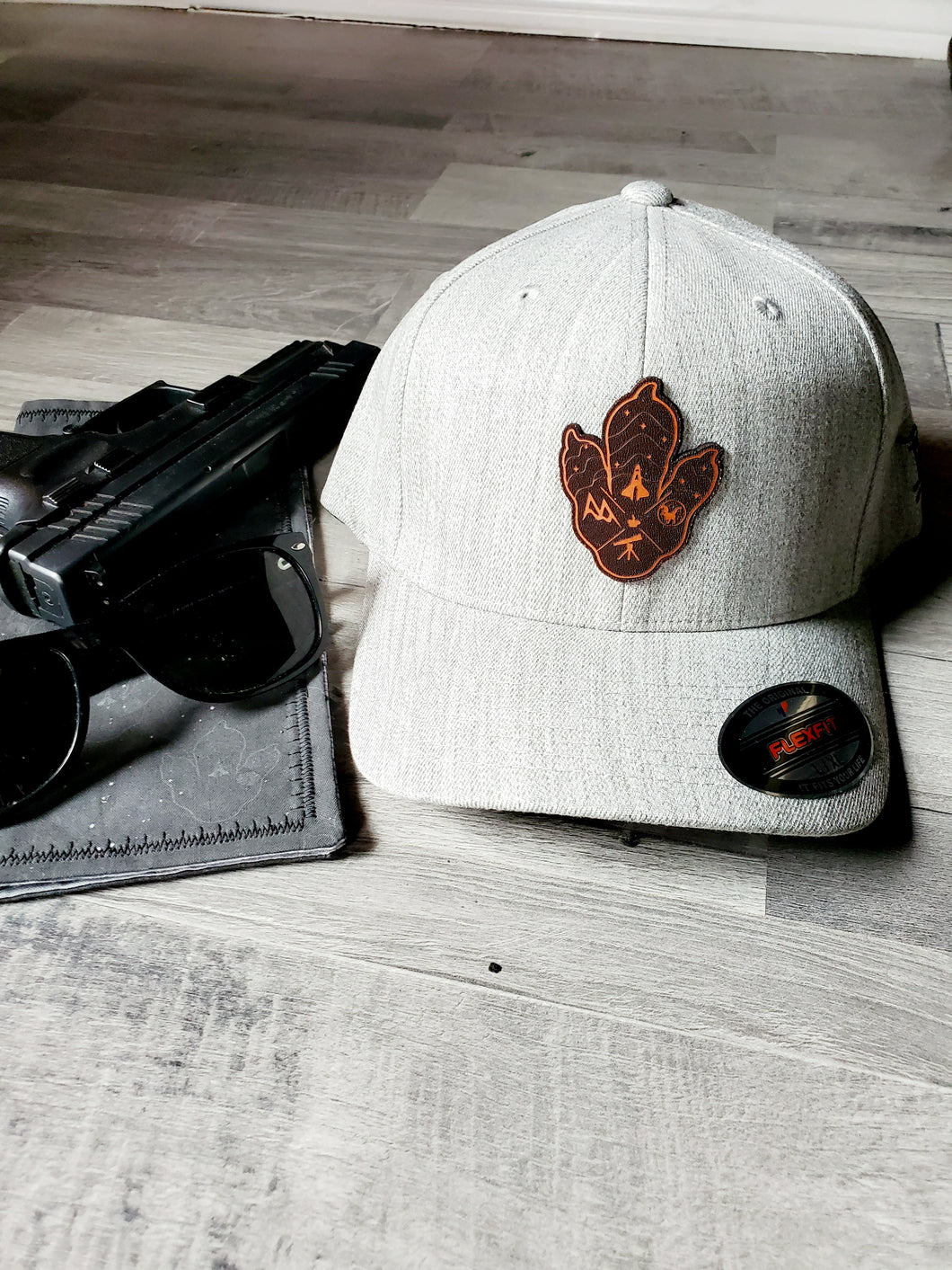 Curved Flex Fit [Tan Leather Logo]