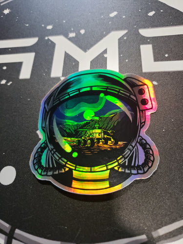 Goodnight Mars Helmet Holographic Sticker