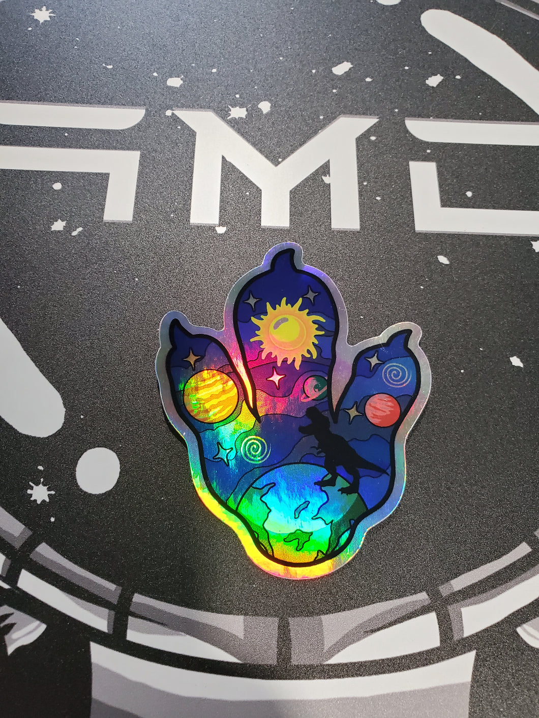 Cosmic Ocean Paw Sticker Holographic