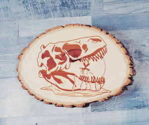 Amber Skull - Wooden Plaque