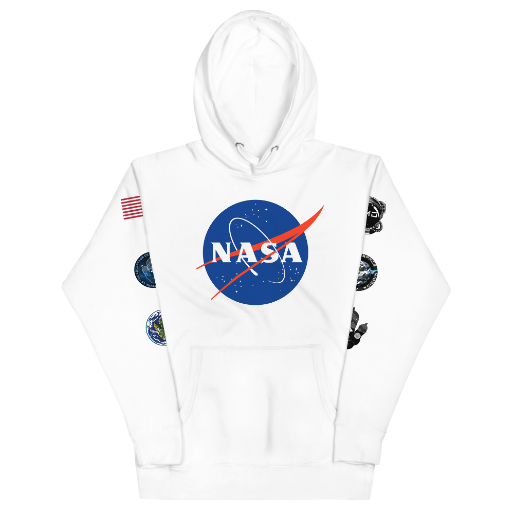 Nasa hoodie with flags top on sleeves