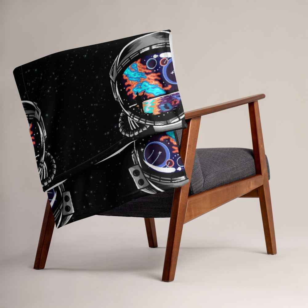 Cosmic Ocean Helmet - Throw Blanket